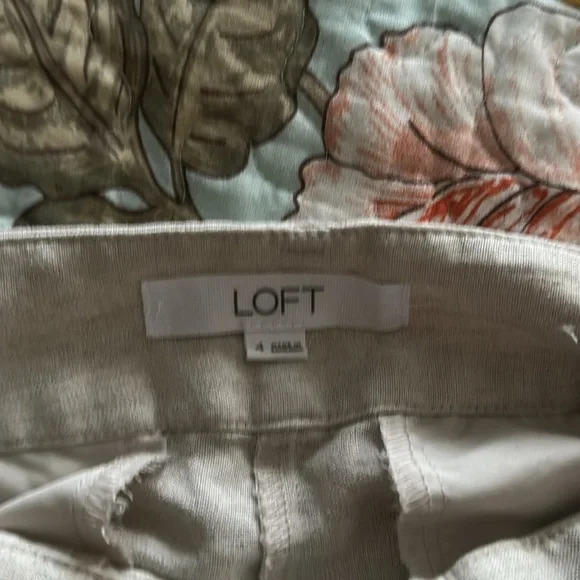 tan linen blend Loft Peyton trouser size 4 - Picture 4 of 6